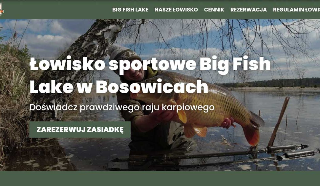 Case study: Strona internetowa z podglądem dostępności stanowisk dla łowiska specjalnego Big Fish Lake