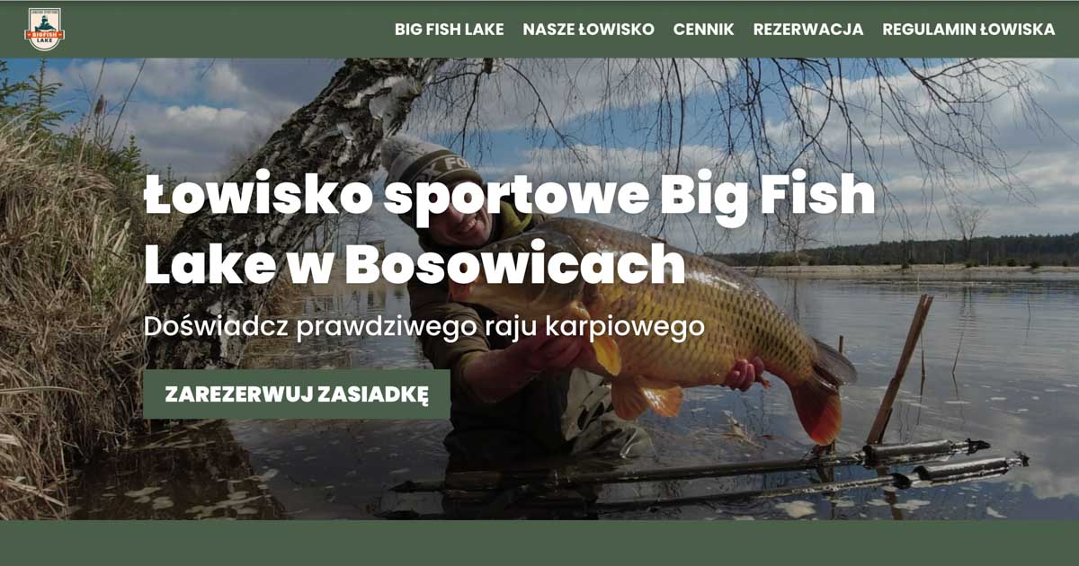 strona internetowa dla łowiska wędkarskiego - case study